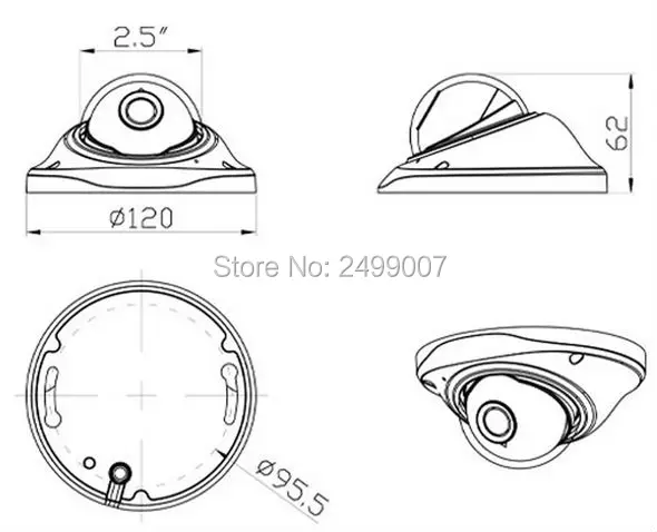 Lihmsek 1/3 &quotSony Super HAD II CCD 700TVL 130 градусов рыбий глаз купольная камера супер мини с 12