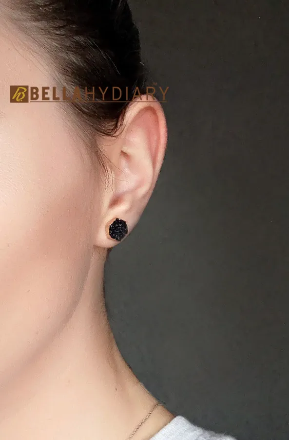 Мода Bijoux богемные женские склоны геометрические маленькие шестигранные серьги женские ювелирные изделия из друзы серьги-гвоздики с эпоксидной смолой серьги-гвоздики