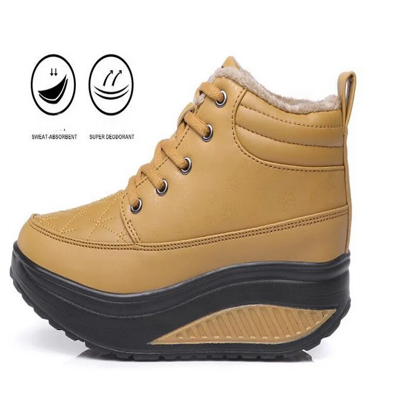 

Winter new plus velvet leather waterproof warm Slimming Shoes comfortable non-slip mother shoes casual shoes snow boots