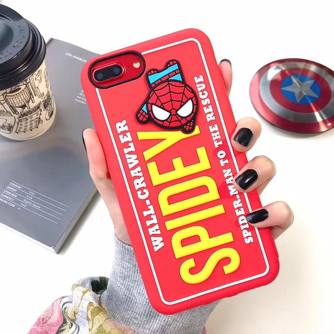 3 3D стерео Marvel Мстители чехол для iPhone 11 pro X XS Max Xr 7 8 6 Plus Железный человек Америка Капитан человек паук Мягкий силиконовый чехол - Цвет: 3