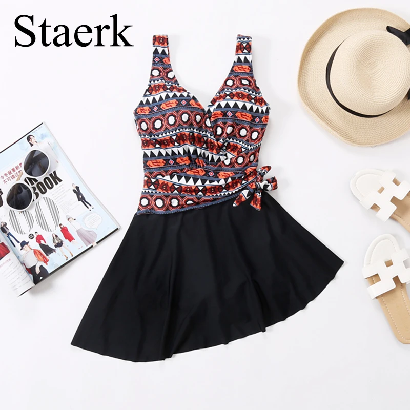 Женские купальники цельное платье купальник плюс размер Мягкая юбка пляжная