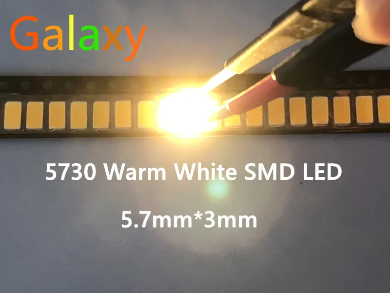 5730 SMD Светодиодная лампа 50-55 лм 0 5 Вт светоизлучающие диоды чип теплый белый свет