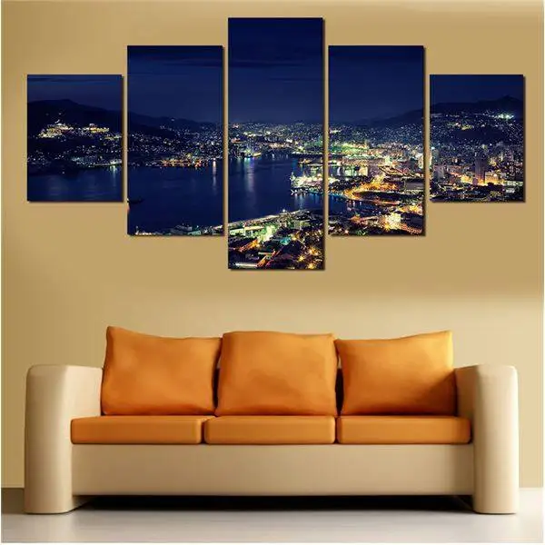 5 шт. Популярная современная картина на стену Рисование города ночью домашняя