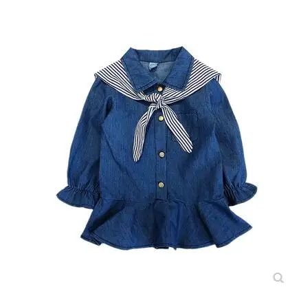 Джинсовая куртка для девочек и младенцев осенняя модная новая синяя