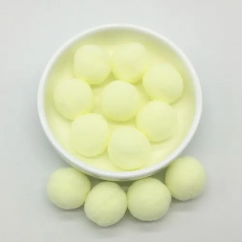 25mm 10Light yellow Светильник, желтый, розовый, голубой помпон, меховые шарики, сделай сам, мягкие помпоны, помпоны для рукоделия, Свадебный декор, клей на ткани, аксессуары, 8 мм до 30 мм, 20 г - Цвет: 25mm 10Light yellow