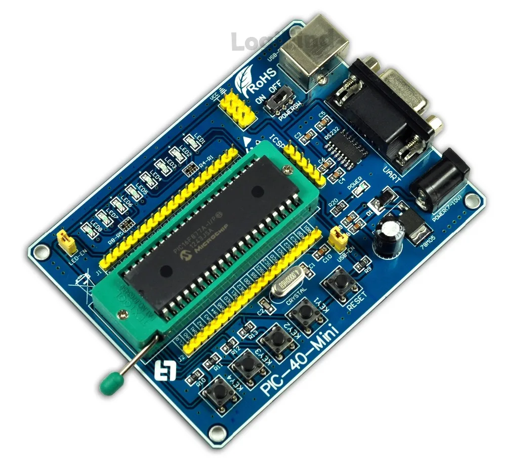 Макетная плата PIC/обучающая PIC/PIC-40-MINI с микросхемой PIC16F877A Инструменты