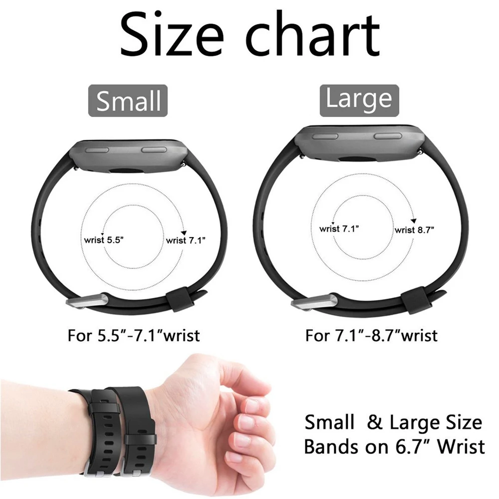 Duszake Replacement Strap For Fitbit Versa/Versa Lite Band Soft Silicone Waterproof Wrist Bracelet Strap For Fitbit Versa Band