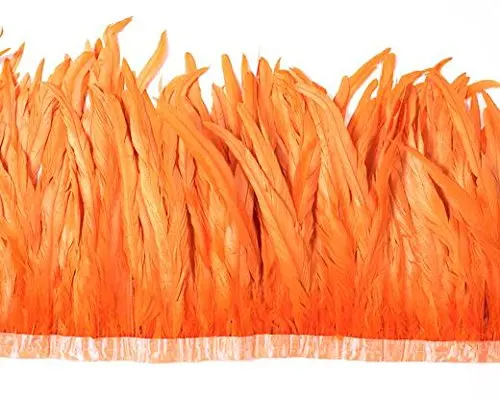 Петух бант перовая бахрома отделка 12-14 &quotв упаковке шириной 1 ярдов (оранжевый) с