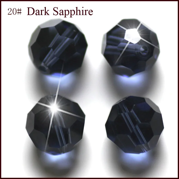 dark sapphire Лампа работы стеклянный шарик 10 мм круглой формы бусины футбол чудесные Разноцветные Хрустальные Бусы для ткани аксессуары бусины - Цвет: dark sapphire