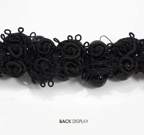 Отделка из бисера и жемчуга плетеная Черная кружевная отделка аппликация для