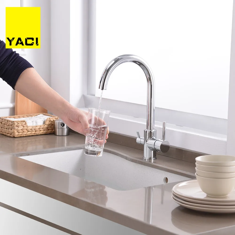 YACI фильтр кухонные краны на бортике смеситель 360 Вращение с очисткой воды