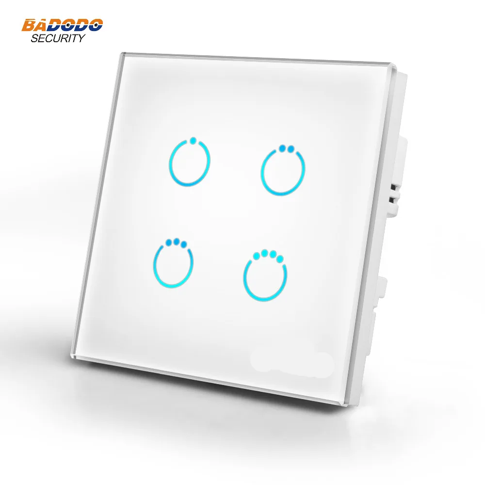 Z Wave Plus MCO дома Стекло сенсорный Панель выключатель питания EU868.42MHz 4 gang на