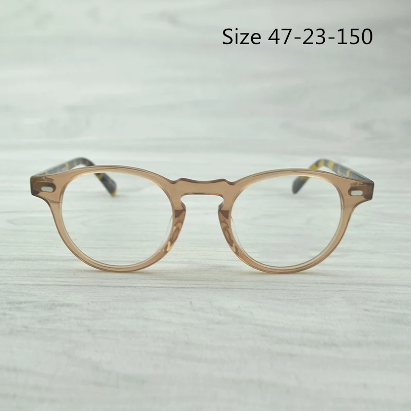Clear Brown 47mm Ретро винтажные очки, оптическая оправа OV5186, овальная оправа для очков, украшение для очков, очки для близорукости, оправа oculos de grau - Цвет оправы: Clear Brown 47mm