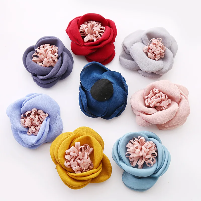 10 PCS Satin Cloth Flowers With Stamen Connectors Charm DIY Accessories For Jewelry Making | Украшения и аксессуары