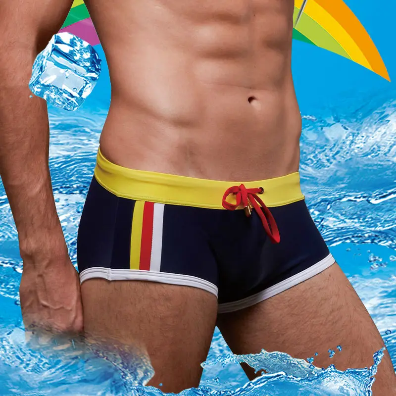 Мужские боксеры для плавания одежда сексуальные Яркие плавки мужские шорты в