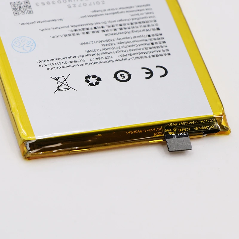 JRZ BLP637 Аккумулятор для OnePlus 5 One Plus батарея телефона 3210 мАч Высокая емкость 3 85 В