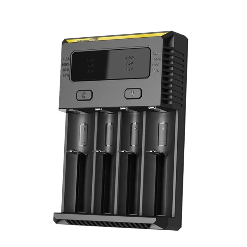 Оригинальное зарядное устройство Nitecore NEWI4 Digi Зарядное устройство 18650 14500 16340 26650 ЖК-дисплей Li-Ion Зарядное устройство 12 V Вход порт для зарядки через для AA, AAA, Батарея Зарядное устройство