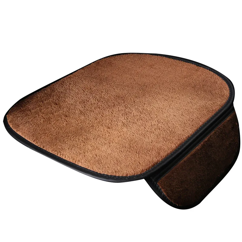 Brown front seat Автомобильные чехлы для сидений, зимние теплые Универсальные Меховые чехлы для сидений автомобиля, накладка на переднюю и заднюю подушку, защитные коврики, автомобильные аксессуары для интерьера - Название цвета: Brown front seat