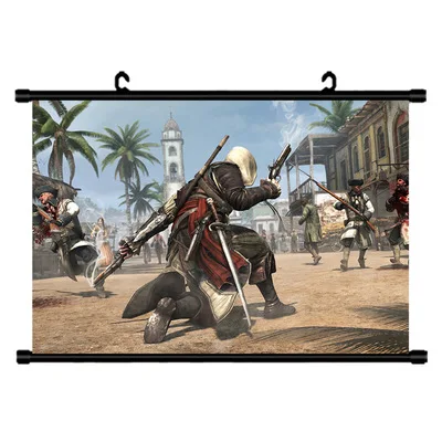 Creed Game Star Wars My Hero Academia Scroll Painting Anime Wall Hanging Poster Color 24 Styles Home Art Decoration 21 | Дом и сад
