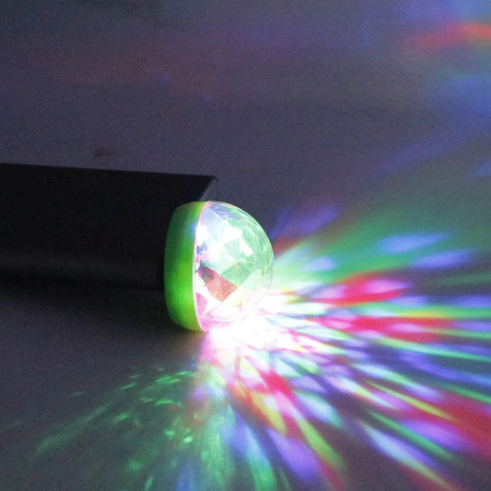 Mini USB LED Party Light Colorful Neon Stage Lamp Crystal Magic Ball Light For Home Party KTV DJ Show Disco Bar Club Decorations