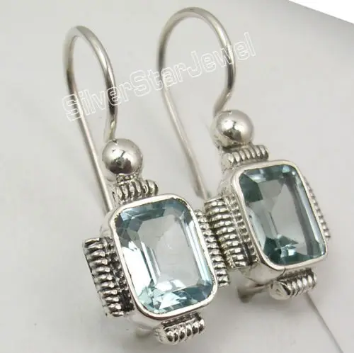 Chanti International Silver квадратный цитрины камень ручной Длинные висячие серьги 2,7 см новые