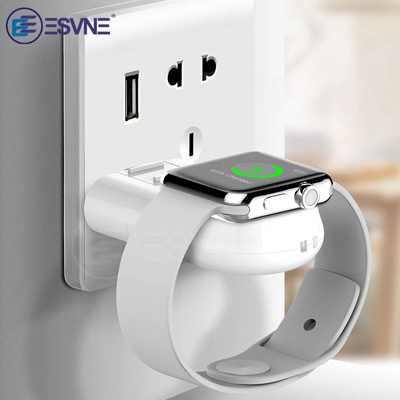 Беспроводное зарядное устройство ESVNE Qi для Apple watch 1/2/3/4 USB безпроводное