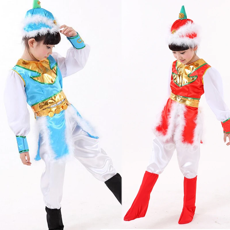 Детское танцевальное топ + штаны детский Монголия этнические танец меньшинств