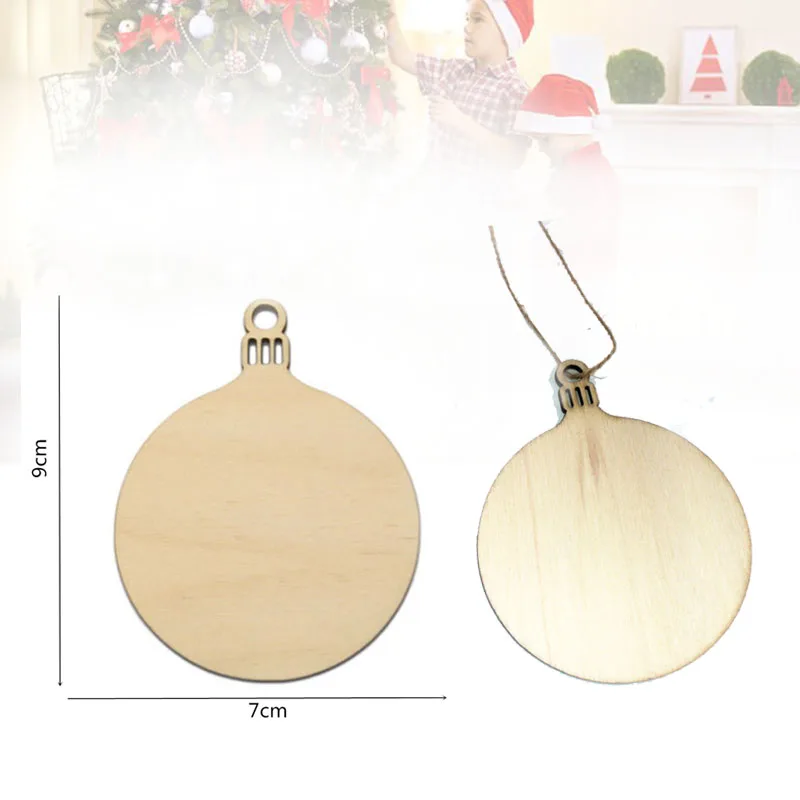 10 шт./компл. деревянные круглые безделушки-бирки Xmas Tree Висячие Избранное метки Рождественские шары Декор DIY Искусство ремесло украшения для скрапбукинга
