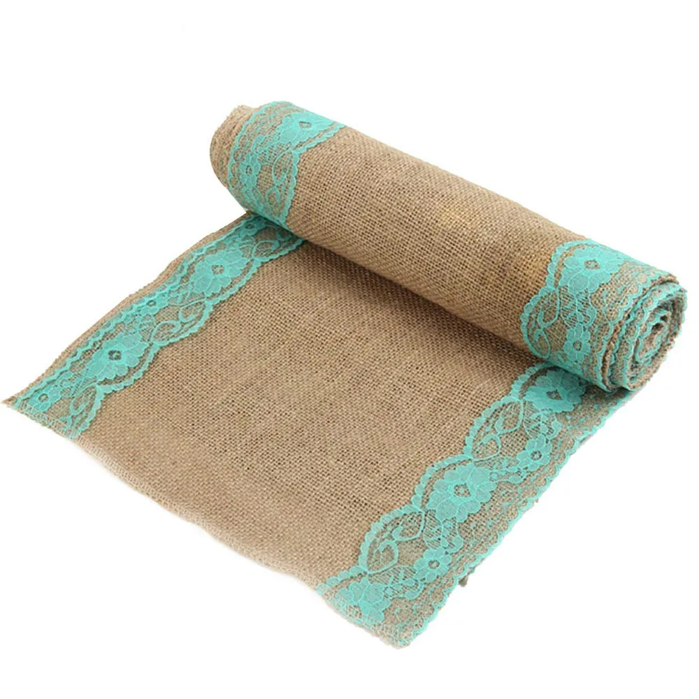 B 30x275 cm Hessian джутовая Мешковина настольная дорожка стул створка букет из мешковины баннер лента из конопляной веревки для рукоделия День рождения Свадебная вечеринка украшения - Цвет: B 30x275 cm