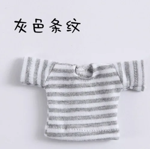 grey stripe Новая Одежда для куклы ob11 bjd полосатая футболка для 1/12 bjd, obitsu11, ob11 аксессуары для куклы одежда - Цвет: grey stripe
