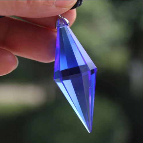 Синий синтетический кварцевый кристалл 12 сторонний кулон маятник лечебный г +