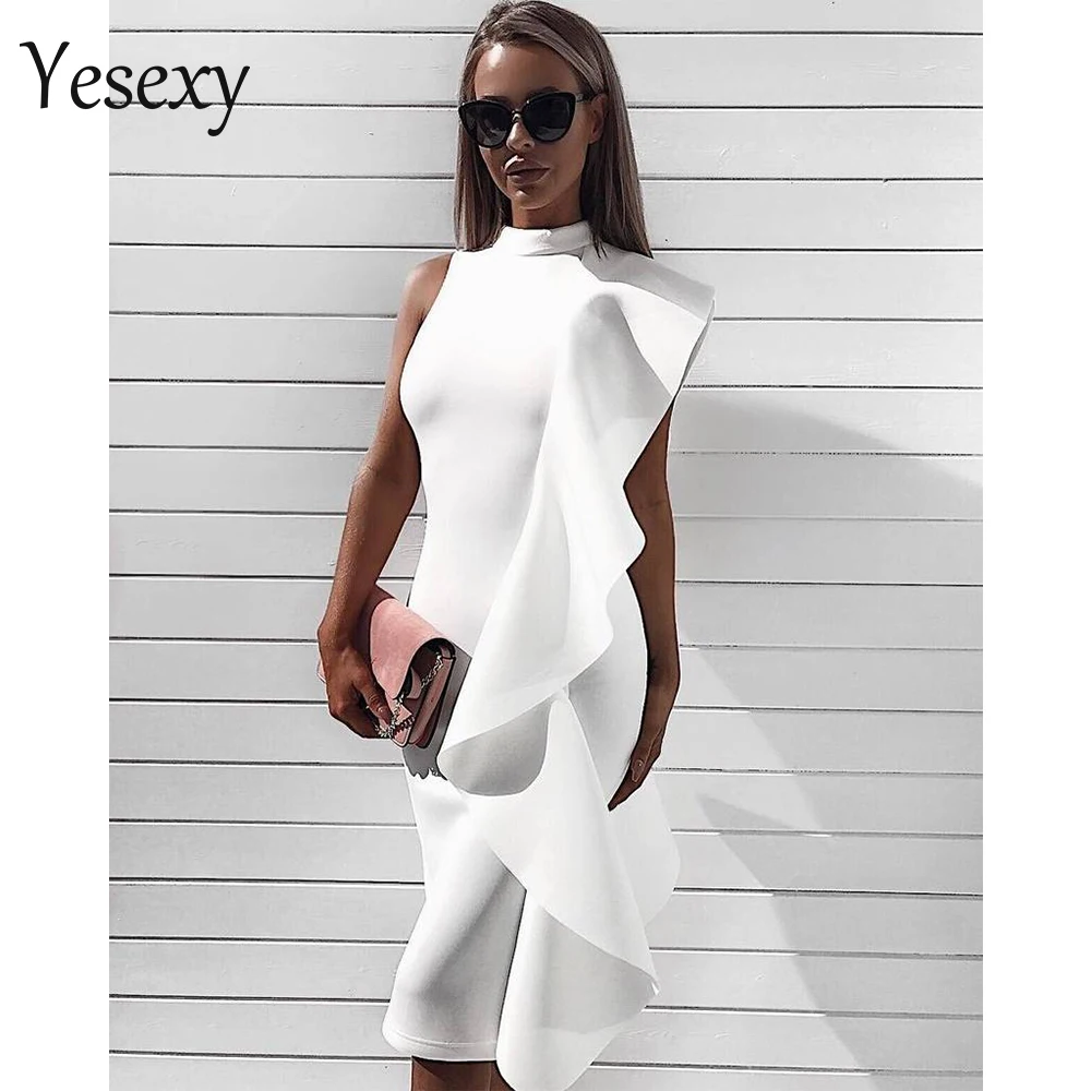 Yesexy 2018 для женщин Сексуальная О образным вырезом одно плечо раза сплошной цвет