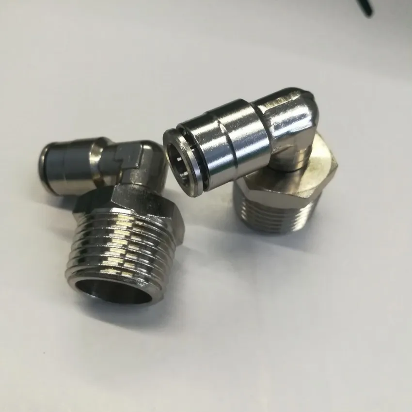 MPL08mm-BSPT1/2 90 градусов поворотный мужской локоть Brasspush в фитингах одно касание