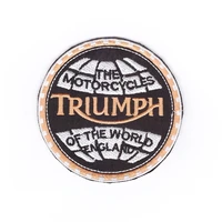 10pcs embroidered logo designs kinds of triumph british vintage motorcycle biker shirt jacket cap classic iron on patches