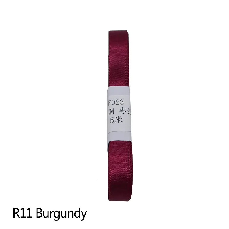 R11 5 рулонов 5 м* 10 мм корсажная атласная лента DIY упаковочная лента для свадебного украшения вечерние упаковочный материал для подарков Скрапбукинг Ремесло - Цвет: R11
