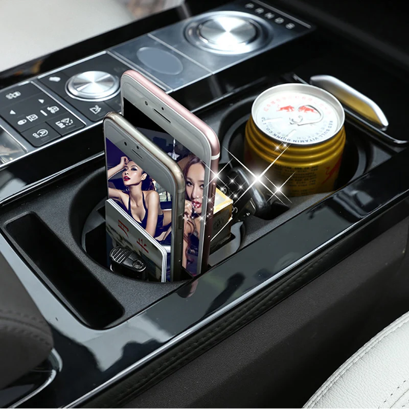 

Car-Styling Central Console Multifunction Storage Box Phone Tray For Land Rover Discovery 5 L462 2017 2018 Interior Accessories