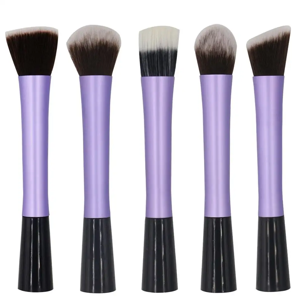 purple Роскошные кисти для макияжа, набор для тонального крема, пудры, румян, теней для век, консилер для губ, Кисть для макияжа, косметика, инструменты для красоты - Handle Color: purple