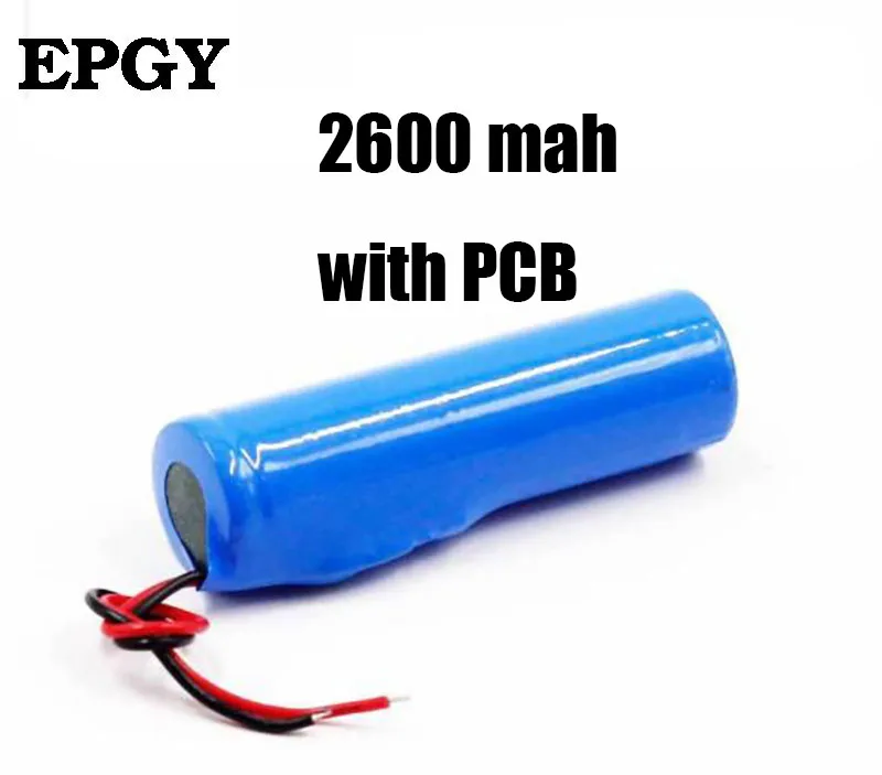 EPGY 18650 литиевая аккумуляторная батарея с линией и PCB 100% Новый оригинальный 3 7 v 2600