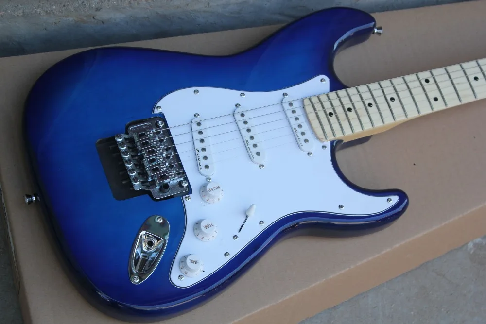 Фабрика магазин синий взрыв ST клен гриф floyd rose мост 6 строка Гитары Guitarra | Спорт и
