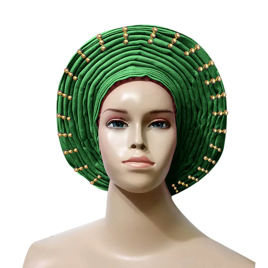 Новый дизайн aso oke головной убор Авто геле ebi побитая африканская головная повязка