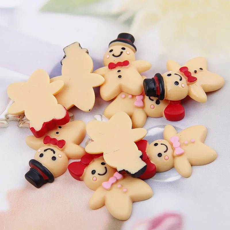 50 шт 24*33 мм очень горячий и кавайный милый снеговик из смолы Рождество Flatback