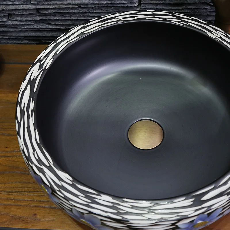 Европейский Винтажный стиль керамические раковины столешница раковины-чаши для