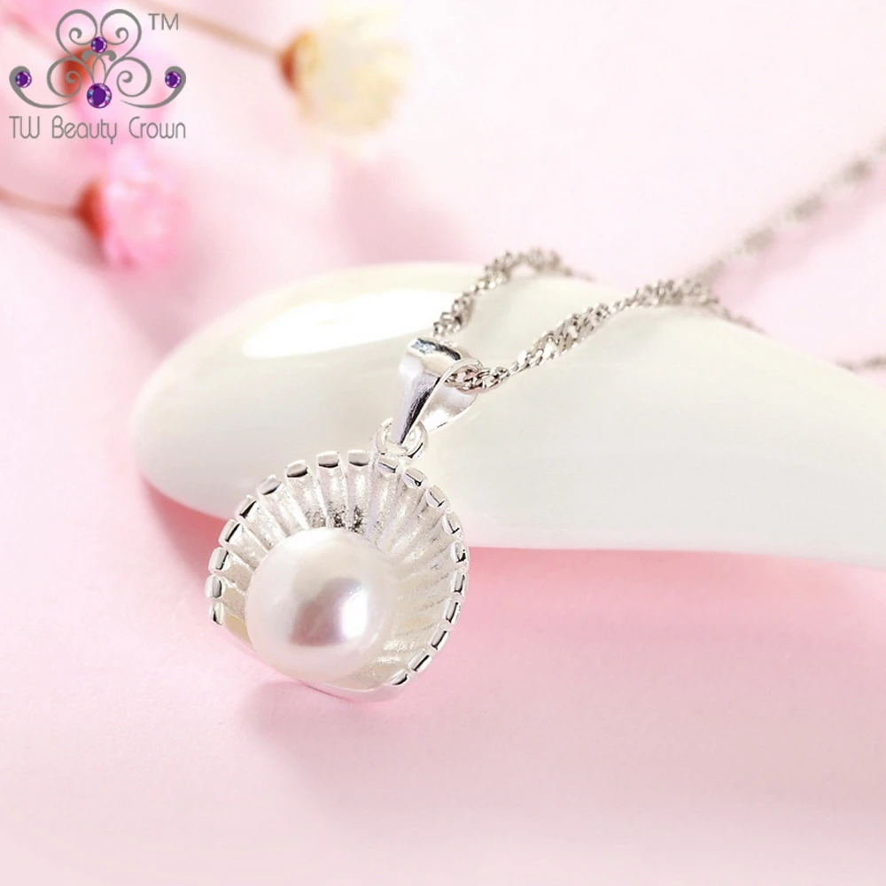 Женское ожерелье из серебра 925 пробы с натуральным пресноводным жемчугом |