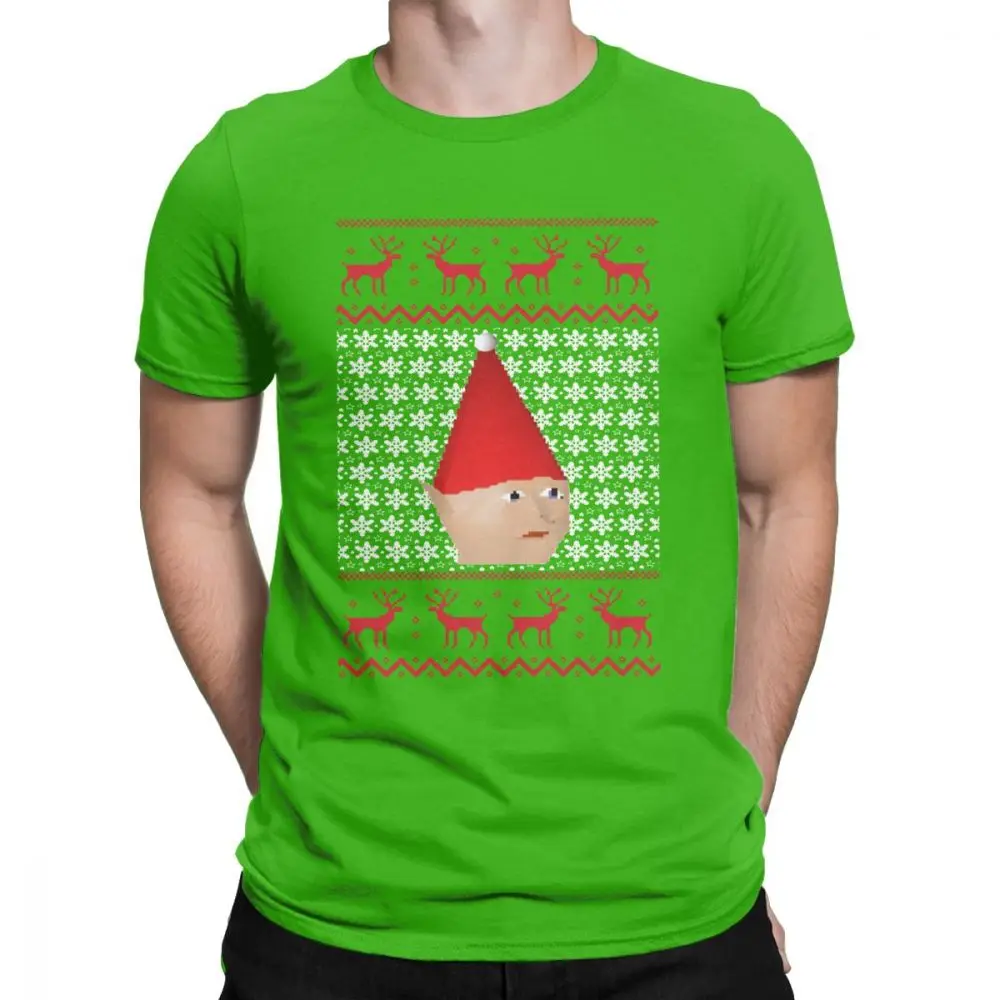 Мужская Рождественская футболка Runescape Gnome, RS Meme, одежда из чистого хлопка, креативная футболка с коротким рукавом размера плюс 4XL 5XL - Цвет: Зеленый