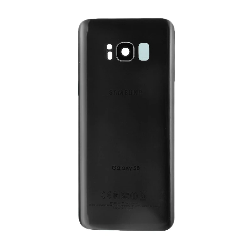 Для samsung S8/S8+ SM-G950, передняя линза для экрана, Задняя стеклянная крышка, запасная крышка для батареи, ремонтные комплекты, аксессуары для сотового телефона - Цвет: black