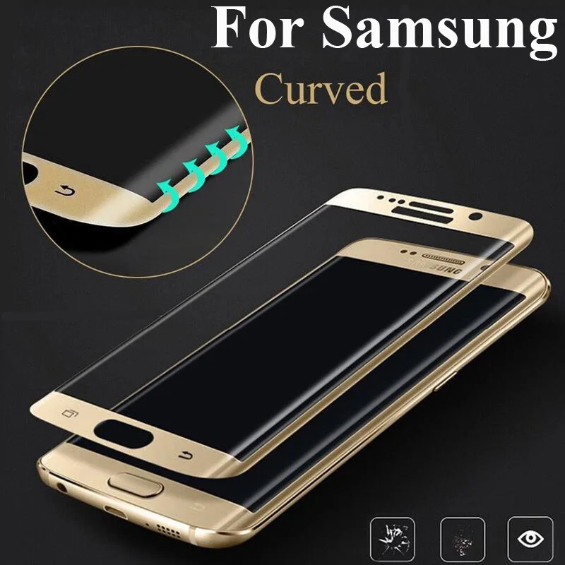 3D изогнутый цвет полное покрытие закаленное стекло для Samsung Galaxy S8 S9 Plus S7 Edge S6