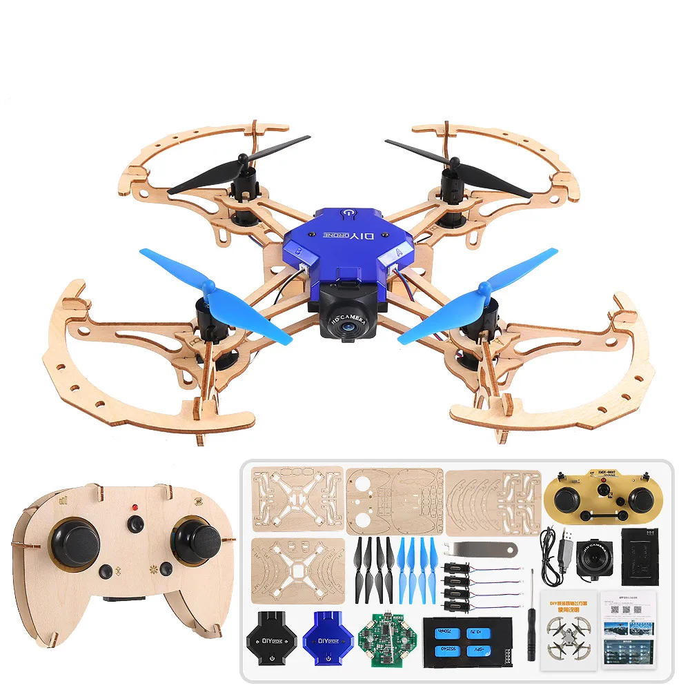 200 мм DIY Радиоуправляемый Дрон 2 4G FPV дисплей удержания высоты деревянный