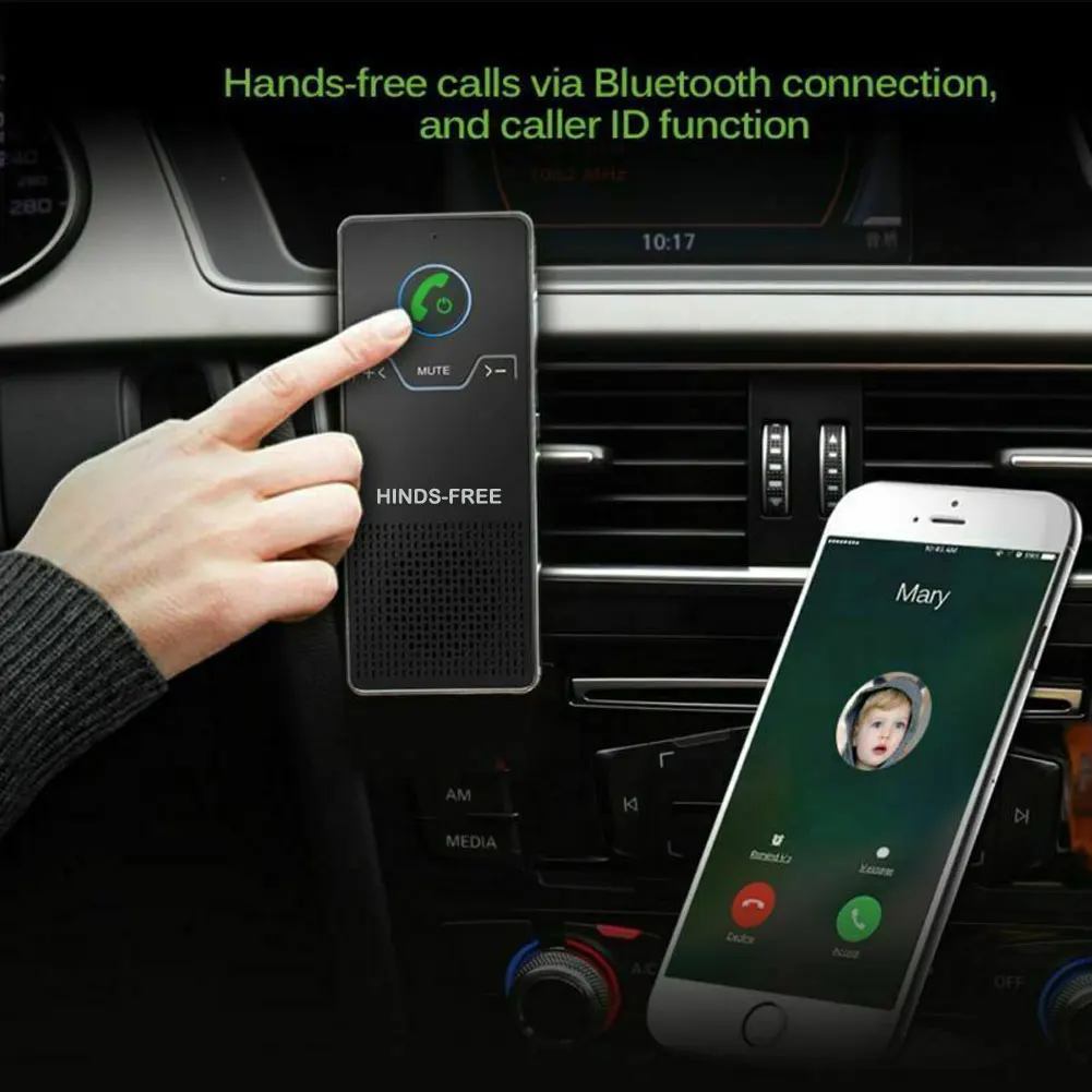 Беспроводной Bluetooth динамик громкой связи телефон MP3 автомобильный комплект солнцезащитный козырек клип-драйв