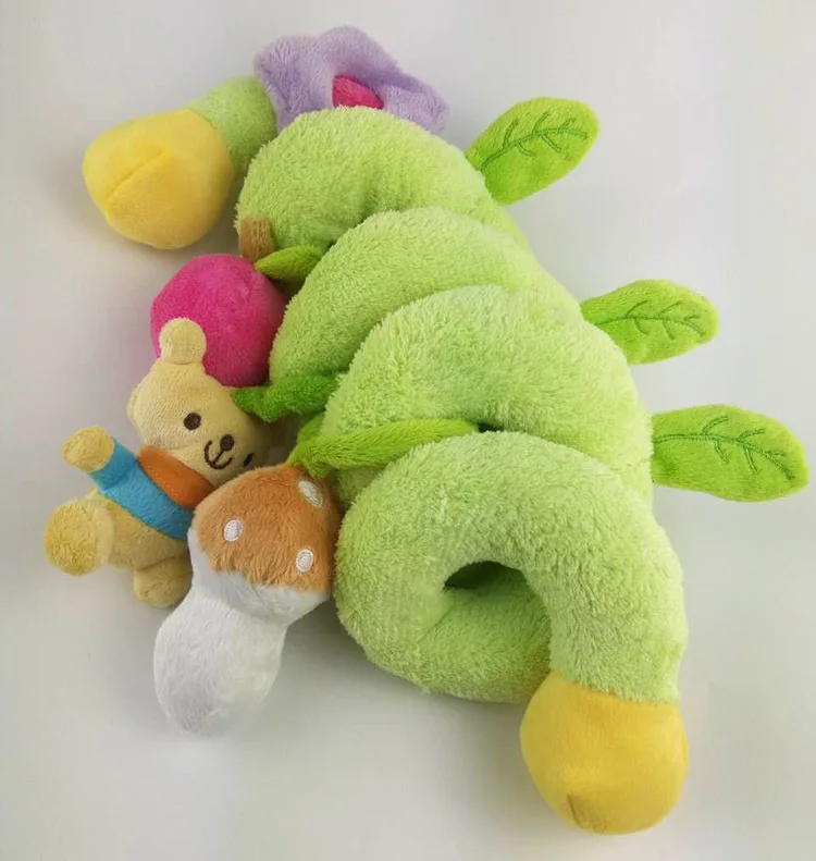 Популярная 45 см детская кроватка вращается зеленый плюшевый мишка кукла милый