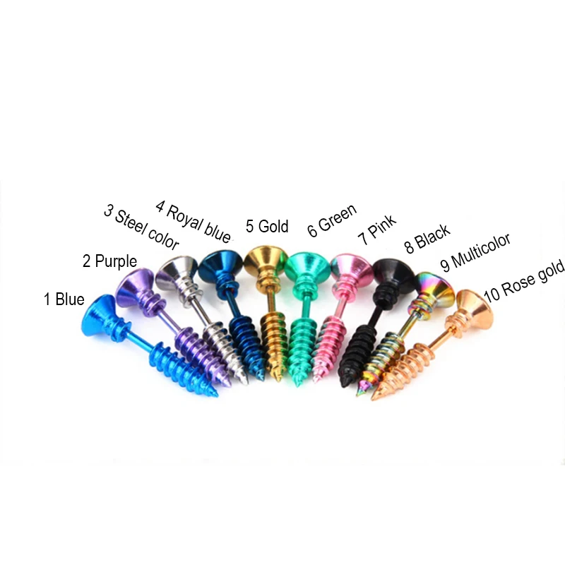 1 шт. забавные антиаллергические серьги для пирсинга из титановой стали